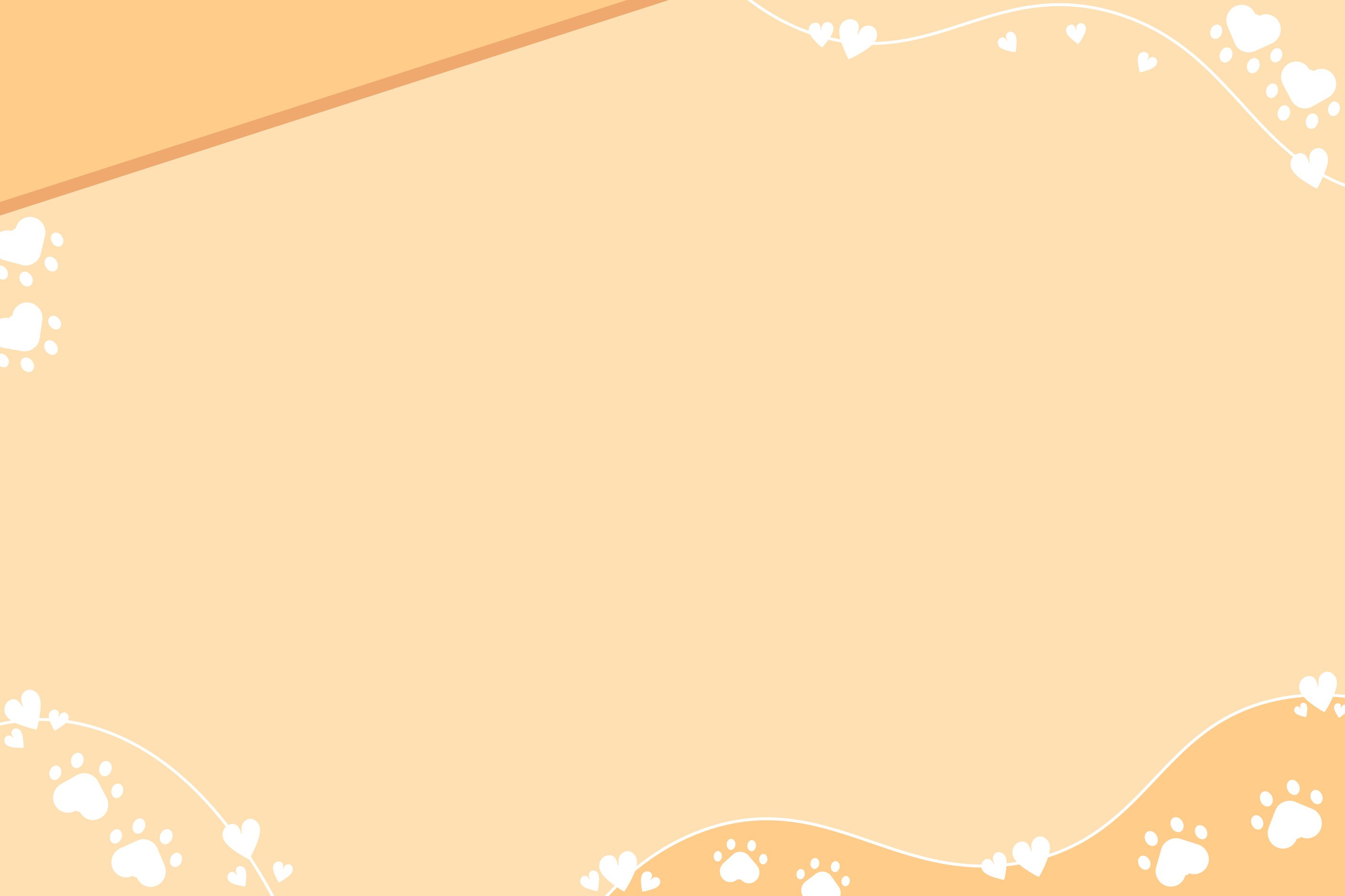 cute cat dog pattern orange background