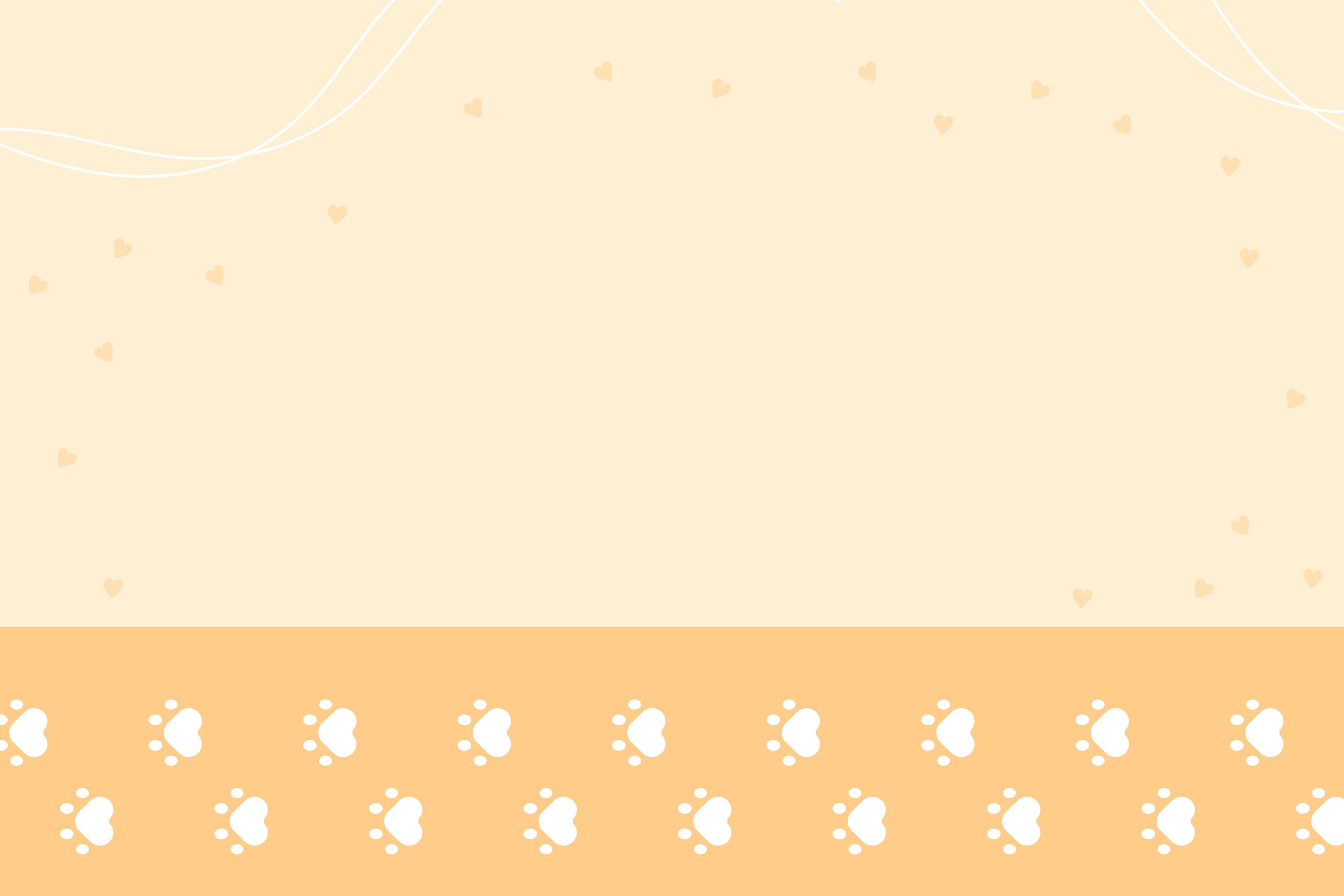 cute cat dog pattern orange background